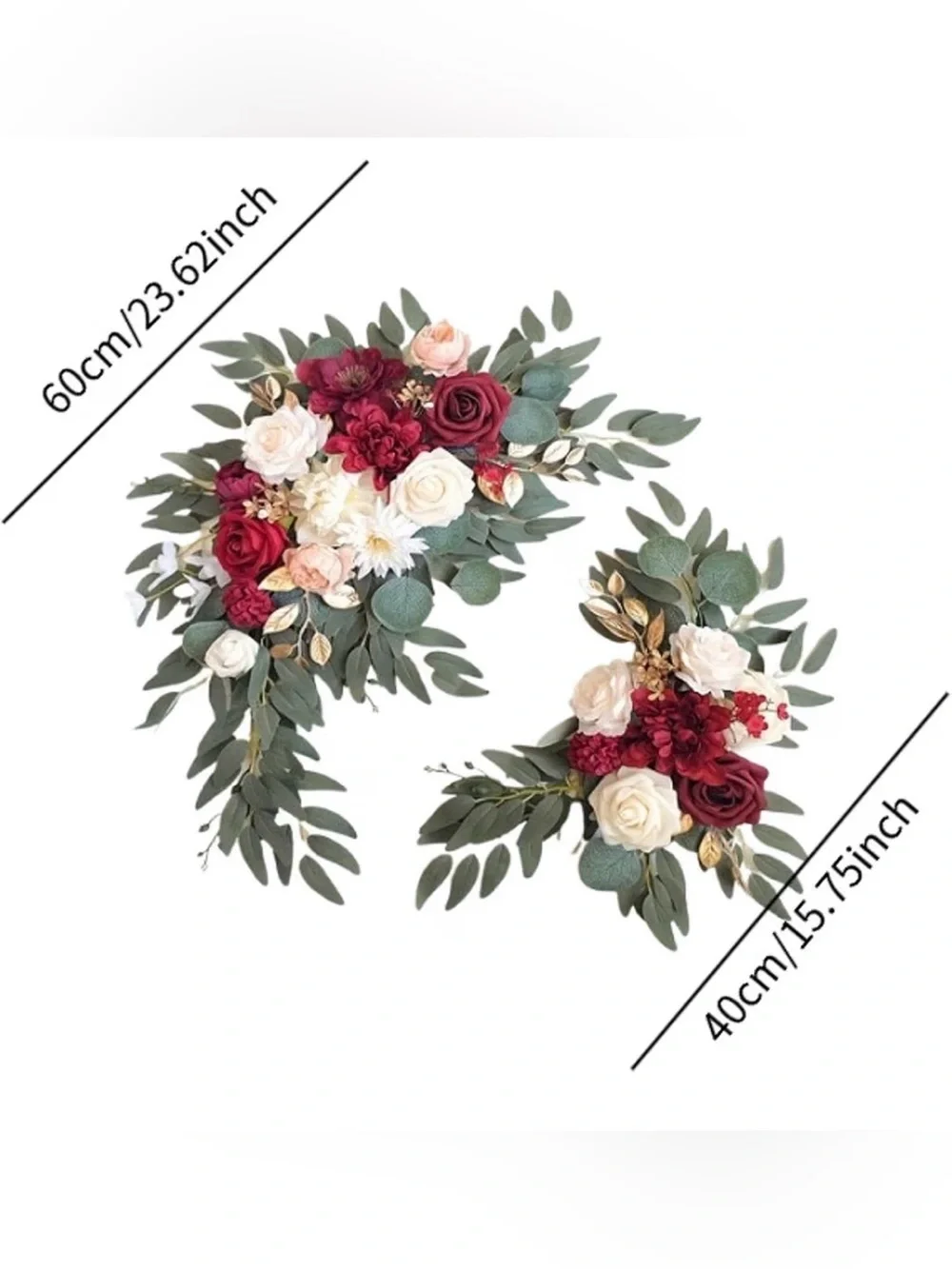 Elegant Wedding Sign Flower Swags - Set of 2